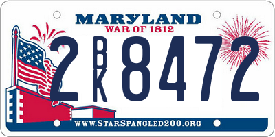 MD license plate 2BK8472