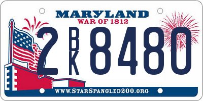 MD license plate 2BK8480