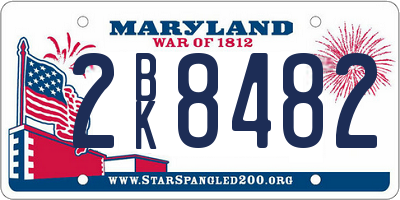 MD license plate 2BK8482