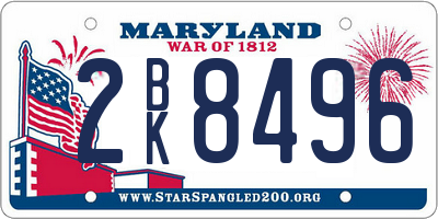 MD license plate 2BK8496