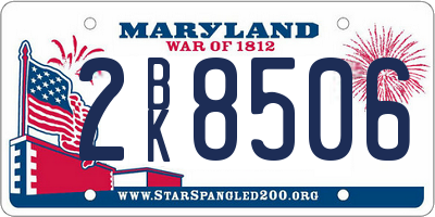 MD license plate 2BK8506