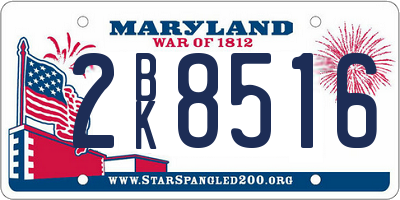 MD license plate 2BK8516