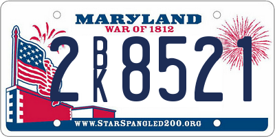 MD license plate 2BK8521