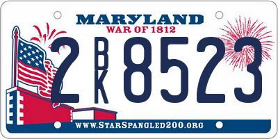 MD license plate 2BK8523