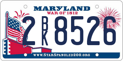 MD license plate 2BK8526