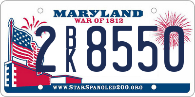 MD license plate 2BK8550