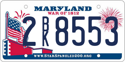 MD license plate 2BK8553