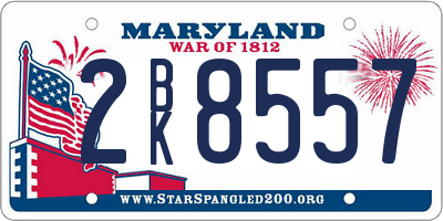 MD license plate 2BK8557