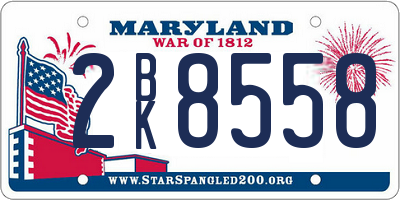 MD license plate 2BK8558