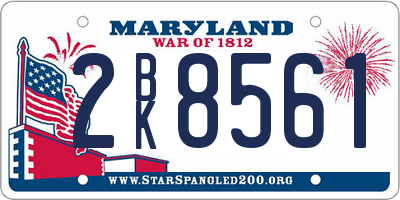 MD license plate 2BK8561