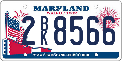 MD license plate 2BK8566