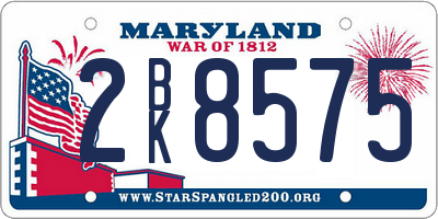 MD license plate 2BK8575