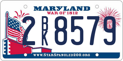 MD license plate 2BK8579