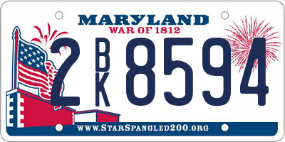 MD license plate 2BK8594