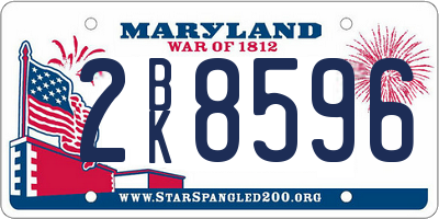 MD license plate 2BK8596