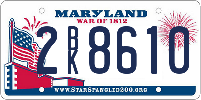 MD license plate 2BK8610