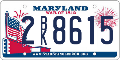MD license plate 2BK8615