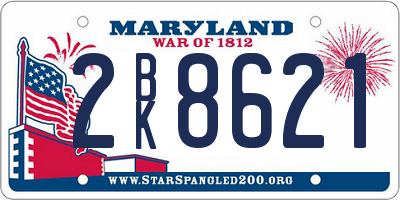 MD license plate 2BK8621