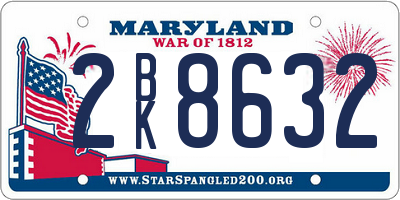 MD license plate 2BK8632