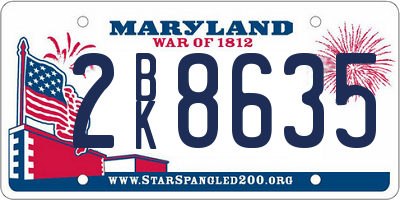 MD license plate 2BK8635