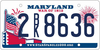 MD license plate 2BK8636