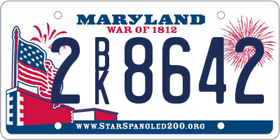 MD license plate 2BK8642