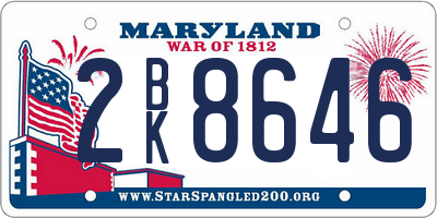 MD license plate 2BK8646