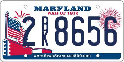 MD license plate 2BK8656