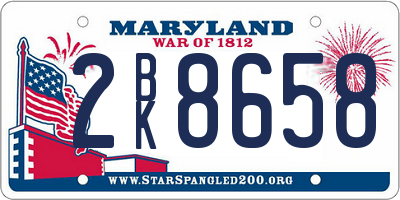 MD license plate 2BK8658