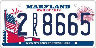 MD license plate 2BK8665