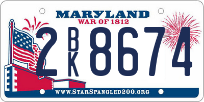 MD license plate 2BK8674