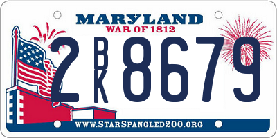 MD license plate 2BK8679