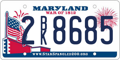 MD license plate 2BK8685