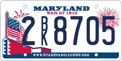MD license plate 2BK8705
