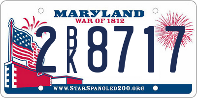 MD license plate 2BK8717