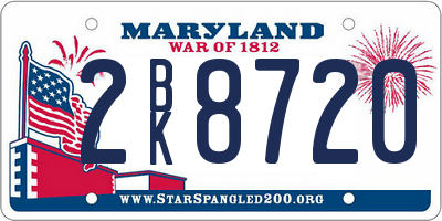 MD license plate 2BK8720