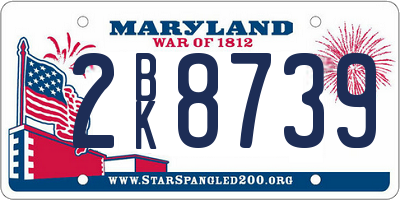 MD license plate 2BK8739