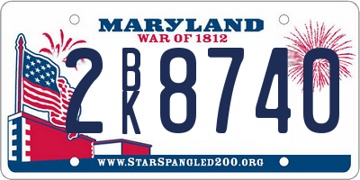 MD license plate 2BK8740