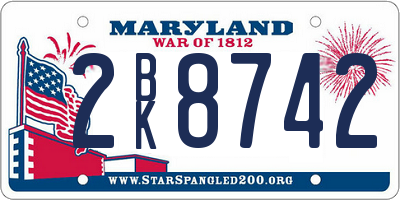 MD license plate 2BK8742