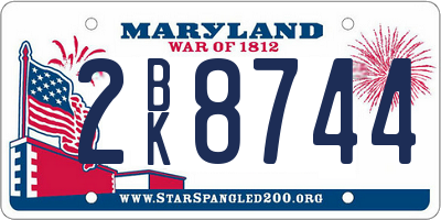 MD license plate 2BK8744