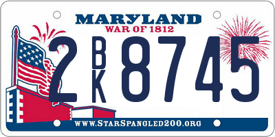 MD license plate 2BK8745
