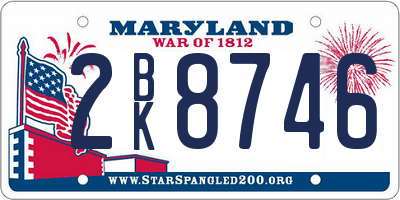 MD license plate 2BK8746