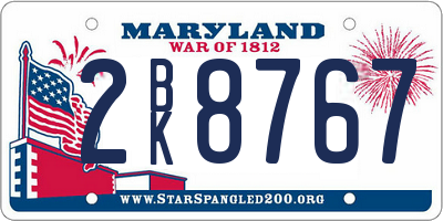 MD license plate 2BK8767