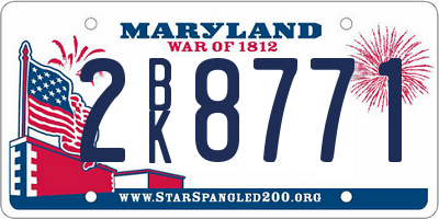 MD license plate 2BK8771
