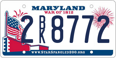 MD license plate 2BK8772