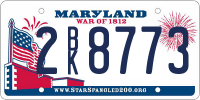 MD license plate 2BK8773
