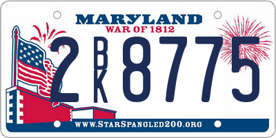 MD license plate 2BK8775