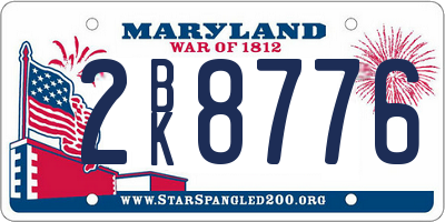 MD license plate 2BK8776