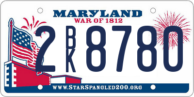 MD license plate 2BK8780