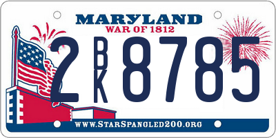 MD license plate 2BK8785
